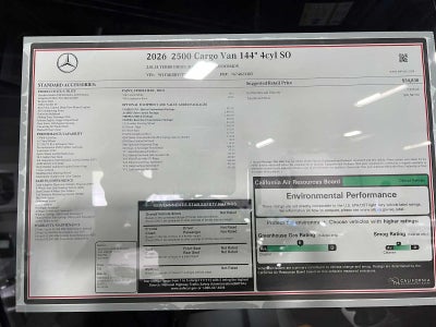 2026 Mercedes-Benz Sprinter 2500 Standard Roof I4 Diesel 144 RWD