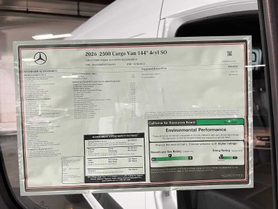 2026 Mercedes-Benz Sprinter 2500 Standard Roof I4 Diesel 144 RWD