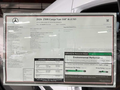 2026 Mercedes-Benz Sprinter 2500 Standard Roof I4 Diesel 144 RWD