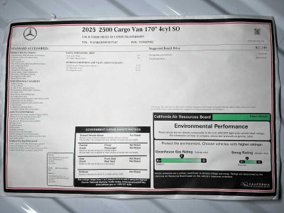 2025 Mercedes-Benz Sprinter Cargo Van 2500 High Roof I4 Diesel 170" RWD