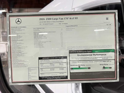 2026 Mercedes-Benz Sprinter Cargo 2500 High Roof I4 Diesel 170 RWD