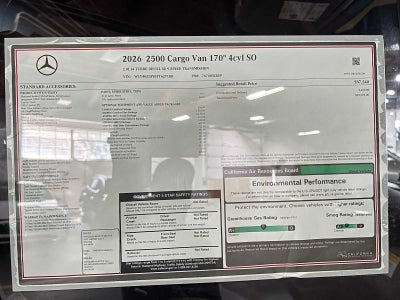 2026 Mercedes-Benz Sprinter Cargo 2500 High Roof I4 Diesel 170 RWD