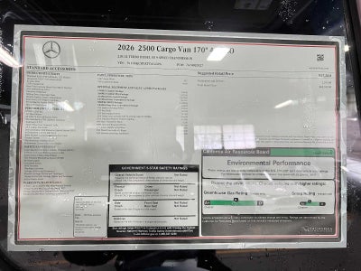 2026 Mercedes-Benz Sprinter 2500 High Roof I4 Diesel 170 RWD