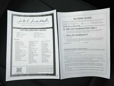 2025 Mercedes-Benz Sprinter Cargo Van 2500 Standard Roof I4 Diesel HO 144" RWD