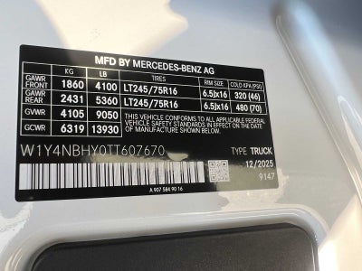 2026 Mercedes-Benz Sprinter Cargo 2500 Standard Roof I4 Diesel HO 144 RWD