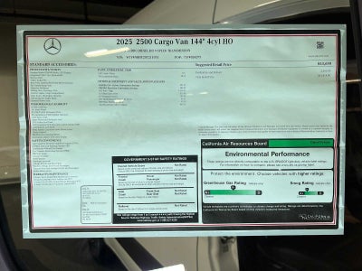2025 Mercedes-Benz Sprinter Cargo Van 2500 Standard Roof I4 Diesel HO 144 RWD
