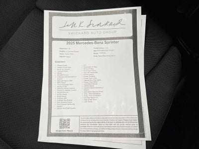 2025 Mercedes-Benz Sprinter Cargo Van 2500 Standard Roof I4 Diesel HO 144" RWD