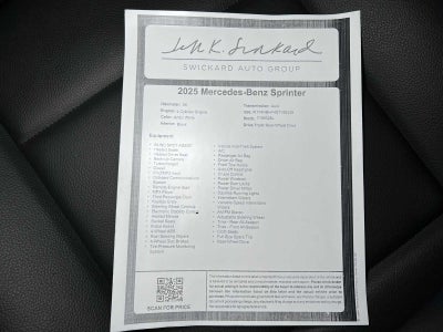 2025 Mercedes-Benz Sprinter Cargo Van 2500 Standard Roof I4 Diesel HO 144" RWD