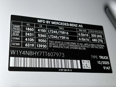 2026 Mercedes-Benz Sprinter Cargo 2500 Standard Roof I4 Diesel HO 144 RWD