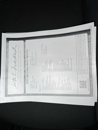 2025 Mercedes-Benz Sprinter Cargo Van 2500 Standard Roof I4 Diesel HO 144" RWD