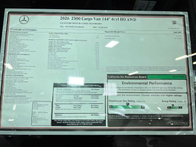 2026 Mercedes-Benz Sprinter 2500 Standard Roof I4 Diesel HO 144 AWD