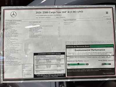 2026 Mercedes-Benz Sprinter 2500 Standard Roof I4 Diesel HO 144 AWD