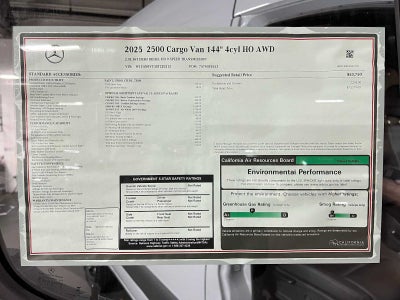 2025 Mercedes-Benz Sprinter Cargo Van 2500 Standard Roof I4 Diesel HO 144 AWD