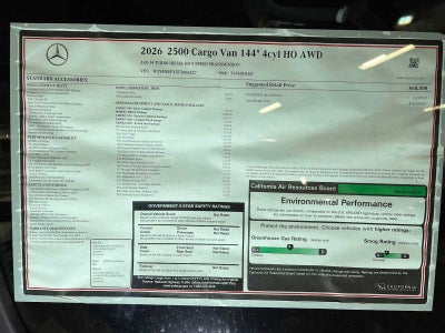 2026 Mercedes-Benz Sprinter 2500 Standard Roof I4 Diesel HO 144" AWD