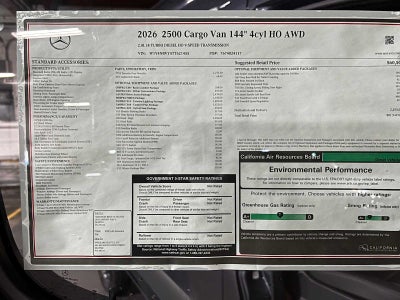 2026 Mercedes-Benz Sprinter 2500 Standard Roof I4 Diesel HO 144 AWD