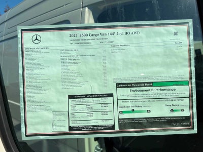2027 Mercedes-Benz Sprinter Cargo 2500 Standard Roof I4 Diesel HO 144 AWD