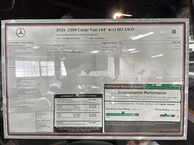 2026 Mercedes-Benz Sprinter 2500 Standard Roof I4 Diesel HO 144 AWD