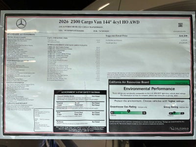2026 Mercedes-Benz Sprinter 2500 Standard Roof I4 Diesel HO 144" AWD