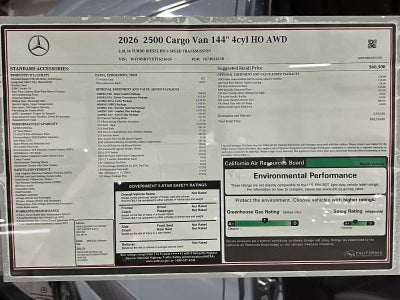 2026 Mercedes-Benz Sprinter 2500 Standard Roof I4 Diesel HO 144 AWD