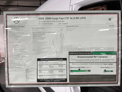 2026 Mercedes-Benz Sprinter 2500 High Roof I4 Diesel HO 170 AWD