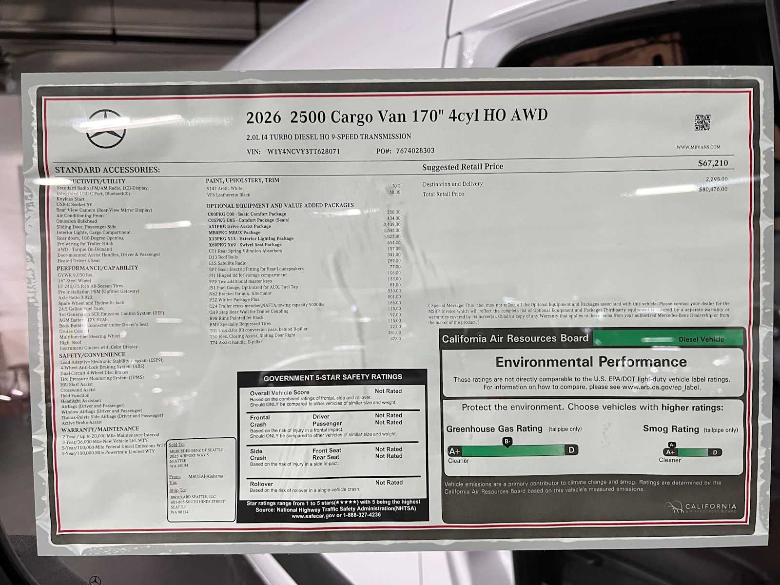 2026 Mercedes-Benz Sprinter 2500 High Roof I4 Diesel HO 170 AWD