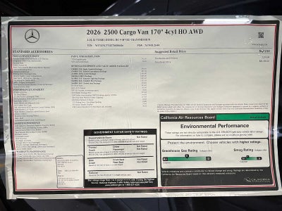 2026 Mercedes-Benz Sprinter 2500 High Roof I4 Diesel HO 170 AWD