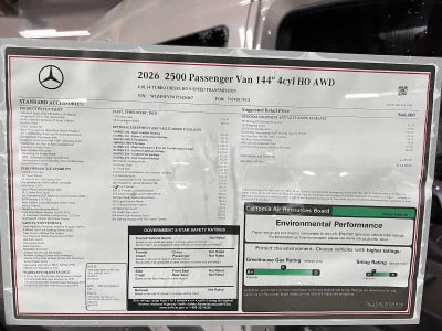 2026 Mercedes-Benz Sprinter Passenger 2500 Standard Roof I4 Diesel HO 144 AWD