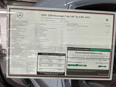 2026 Mercedes-Benz Sprinter Passenger Van 2500 Standard Roof I4 Diesel HO 144 AWD