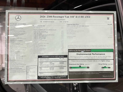 2026 Mercedes-Benz Sprinter Passenger 2500 Standard Roof I4 Diesel HO 144 AWD