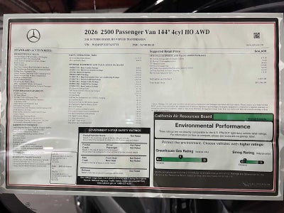 2026 Mercedes-Benz Sprinter Passenger Van 2500 Standard Roof I4 Diesel HO 144 AWD