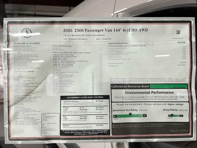 2026 Mercedes-Benz Sprinter Passenger Van 2500 Standard Roof I4 Diesel HO 144 AWD