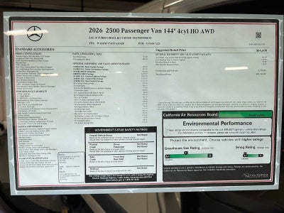 2026 Mercedes-Benz Sprinter Passenger 2500 Standard Roof I4 Diesel HO 144 AWD