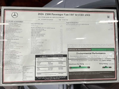 2026 Mercedes-Benz Sprinter Passenger 2500 Standard Roof I4 Diesel HO 144 AWD
