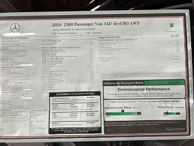 2026 Mercedes-Benz Sprinter Passenger Van 2500 Standard Roof I4 Diesel HO 144 AWD