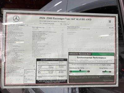 2026 Mercedes-Benz Sprinter Passenger 2500 Standard Roof I4 Diesel HO 144 AWD