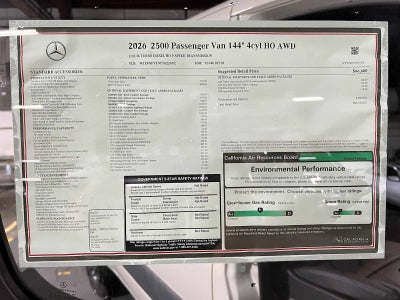 2026 Mercedes-Benz Sprinter Passenger Van 2500 Standard Roof I4 Diesel HO 144 AWD