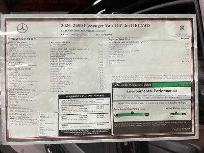 2026 Mercedes-Benz Sprinter Passenger 2500 Standard Roof I4 Diesel HO 144 AWD