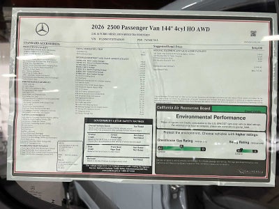 2026 Mercedes-Benz Sprinter Passenger 2500 Standard Roof I4 Diesel HO 144 AWD