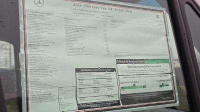 2026 Mercedes-Benz Sprinter 2500 Standard Roof I4 Diesel HO 144" AWD
