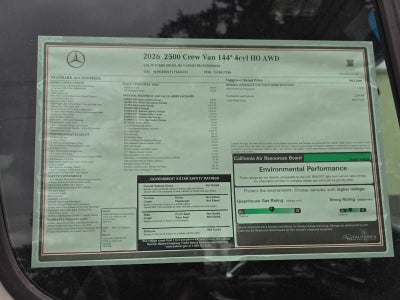 2026 Mercedes-Benz Sprinter 2500 Standard Roof I4 Diesel HO 144 AWD