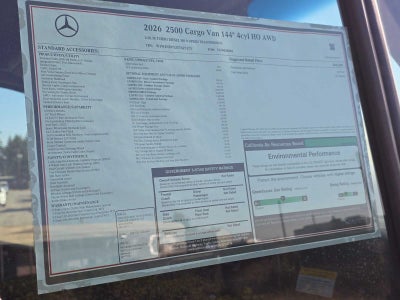 2026 Mercedes-Benz Sprinter Cargo 2500 Standard Roof I4 Diesel HO 144 AWD