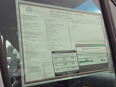 2026 Mercedes-Benz Sprinter Crew 2500 Standard Roof I4 Diesel HO 144 AWD
