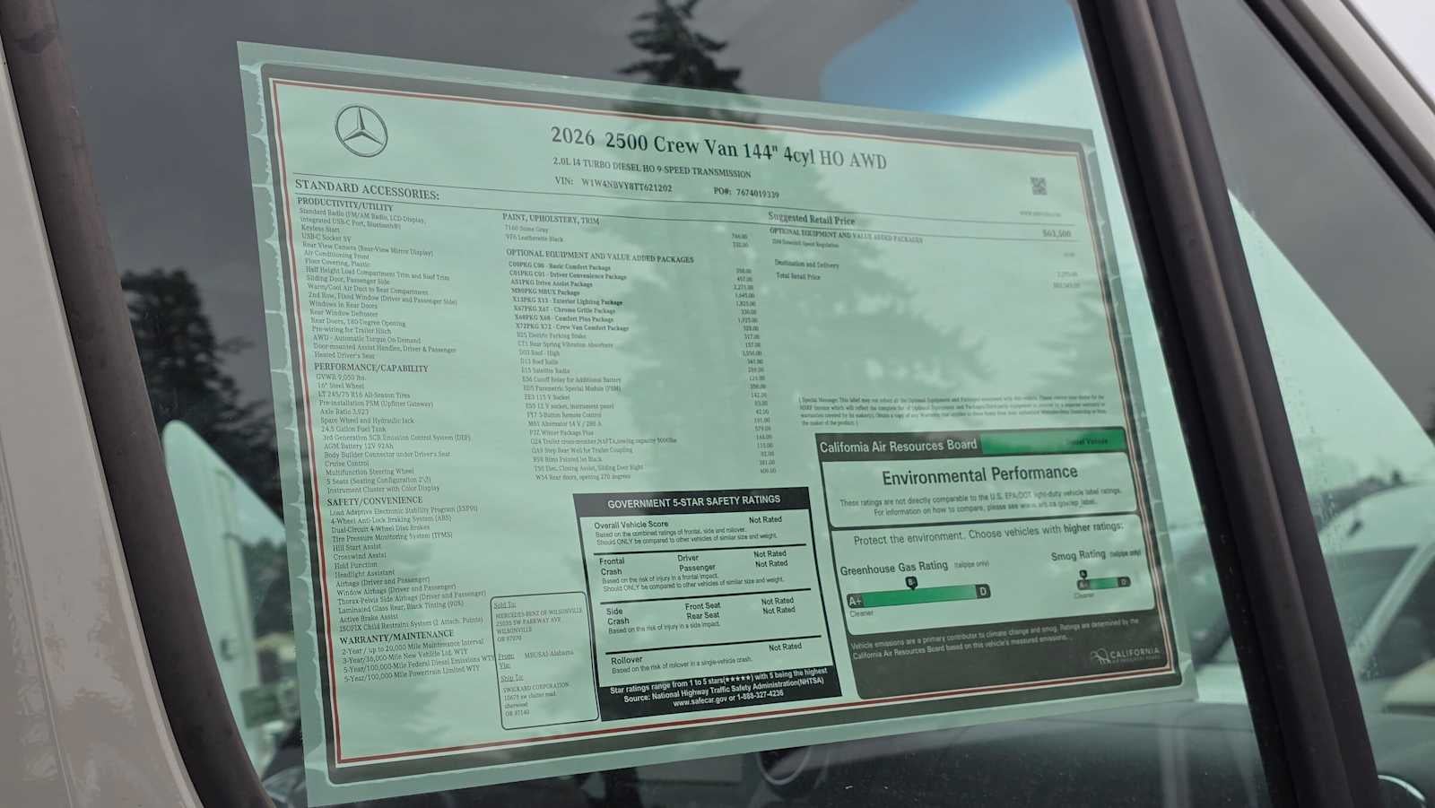 2026 Mercedes-Benz Sprinter 2500 Standard Roof I4 Diesel HO 144 AWD