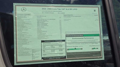 2026 Mercedes-Benz Sprinter 2500 Standard Roof I4 Diesel HO 144 AWD