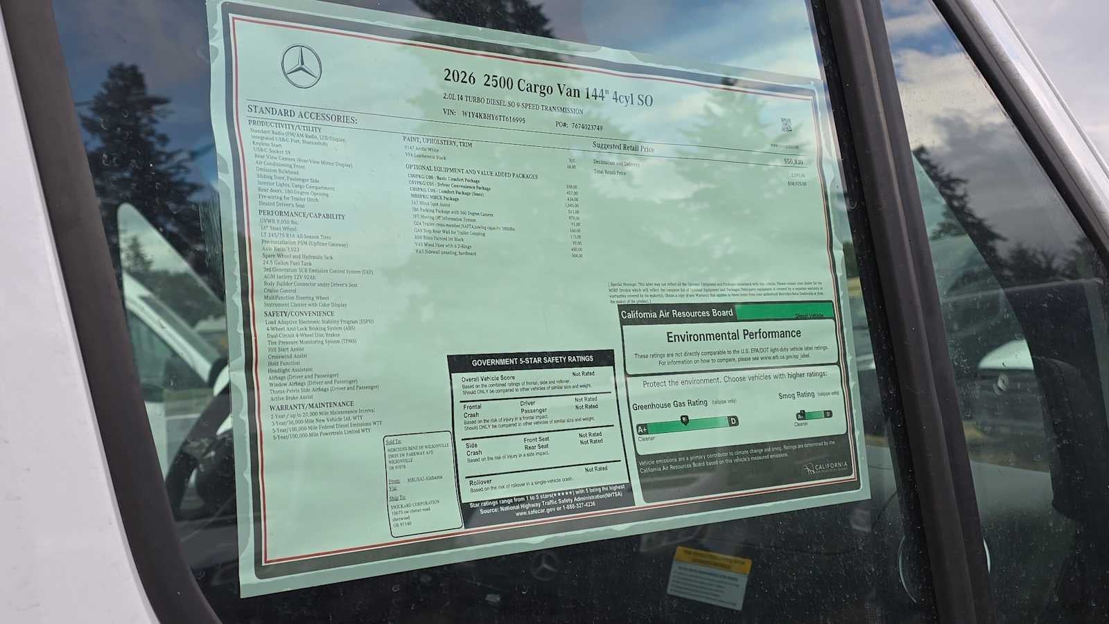 2026 Mercedes-Benz Sprinter 2500 Standard Roof I4 Diesel 144 RWD