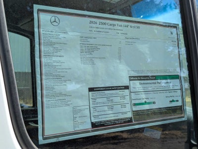 2026 Mercedes-Benz Sprinter 2500 Standard Roof I4 Diesel 144 RWD