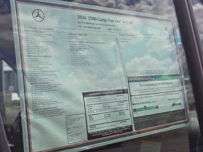 2026 Mercedes-Benz Sprinter 2500 Standard Roof I4 Diesel 144 RWD