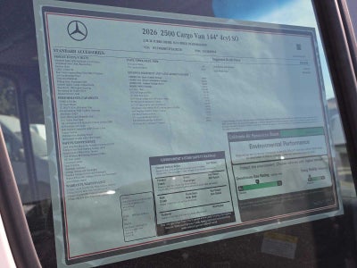 2026 Mercedes-Benz Sprinter Cargo 2500 Standard Roof I4 Diesel 144 RWD
