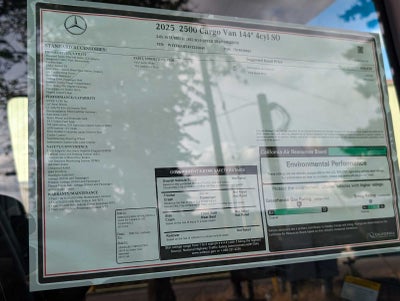 2025 Mercedes-Benz Sprinter Cargo Van 2500 Standard Roof I4 Diesel 144" RWD