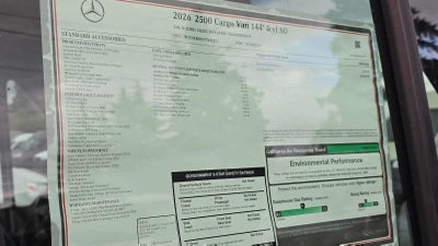 2026 Mercedes-Benz Sprinter 2500 Standard Roof I4 Diesel 144 RWD